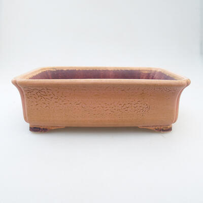 Ceramic bonsai bowl 20 x 16 x 6.5 cm, color pink-brown - 1