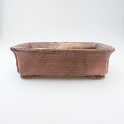 Ceramic bonsai bowl 20 x 16.5 x 6.5 cm, color pink-brown - 1