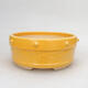 Ceramic bonsai bowl 15.5 x 15.5 x 7 cm, yellow color - 1/3