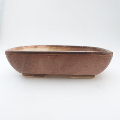 Ceramic bonsai bowl 19.5 x 15 x 5.5 cm, pink-brown color - 1