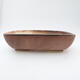 Ceramic bonsai bowl 19.5 x 15 x 5.5 cm, pink-brown color - 1/3