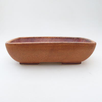 Ceramic bonsai bowl 19.5 x 15 x 5.5 cm, brown color - 1