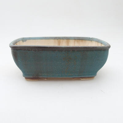 Ceramic bonsai bowl 12 x 15 x 6 cm, blue-black color - 1