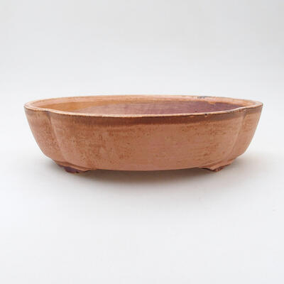 Ceramic bonsai bowl 17.5 x 15 x 5 cm, color pink-brown - 1