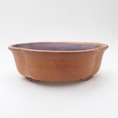 Ceramic bonsai bowl 18 x 16 x 6.5 cm, brown color - 1