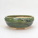 Ceramic bonsai bowl 16 x 16 x 6.5 cm, color green - 1/3