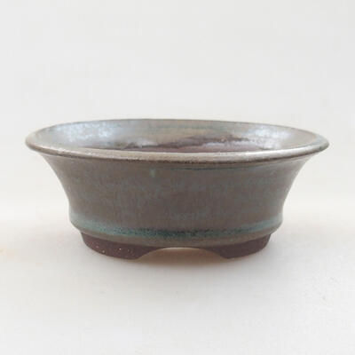 Ceramic bonsai bowl 8 x 8 x 2.5 cm, color green - 1