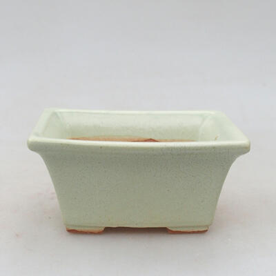 Ceramic bonsai bowl 8 x 6 x 4 cm, beige color - 1
