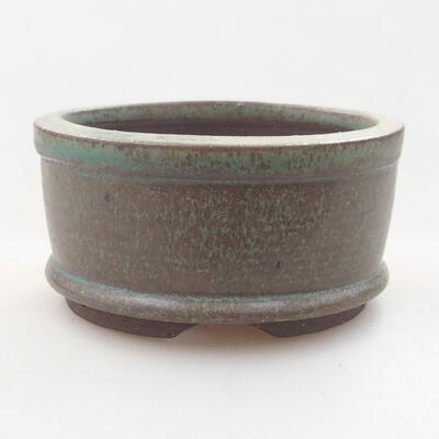 Ceramic bonsai bowl 8 x 8 x 4 cm, color green - 1