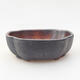 Ceramic bonsai bowl 10 x 8 x 3.5 cm, metal color - 1/3