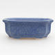Ceramic bonsai bowl 12 x 8,5 x 4 cm, color blue - 1/4
