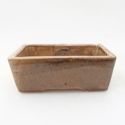 Ceramic bonsai bowl 9 x 6.5 x 3.5 cm, brown color - 1