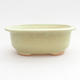 Ceramic bonsai bowl 15,5 x 12,5 x 6 cm, yellow color - 1/4