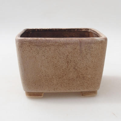 Ceramic bonsai bowl 12.5 x 12.5 x 8 cm, brown color - 1