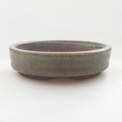 Ceramic bonsai bowl 7.5 x 7.5 x 2 cm, color green - 1