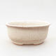 Ceramic bonsai bowl 11.5 x 9.5 x 5 cm, beige color - 1/3