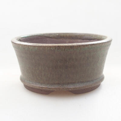 Ceramic bonsai bowl 8 x 8 x 3.5 cm, color green - 1