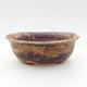 Ceramic bonsai bowl 10.5 x 9 x 4 cm, color brown-yellow - 1/3