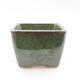 Ceramic bonsai bowl 6.5 x 6.5 x 5 cm, color metal green - 1/3