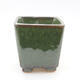 Ceramic bonsai bowl 5.5 x 5.5 x 6 cm, color metal green - 1/3