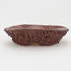 Ceramic bonsai bowl 17,5 x 17,5 x 5 cm, brown color - 1/4