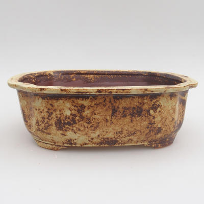 Ceramic bonsai bowl 22 x 17 x 7 cm, yellow color - 1