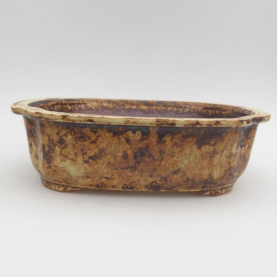 Ceramic bonsai bowl 24,5 x 20 x 7 cm, yellow color - 1