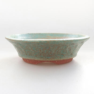 Ceramic bonsai bowl 10 x 10 x 3 cm, color green - 1