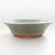 Ceramic bonsai bowl 10 x 10 x 3 cm, color green - 1/3