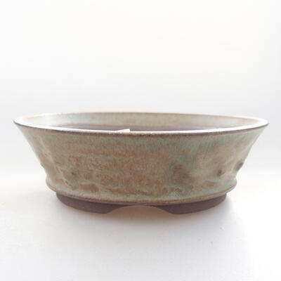 Ceramic bonsai bowl 10.5 x 10.5 x 3 cm, color green - 1