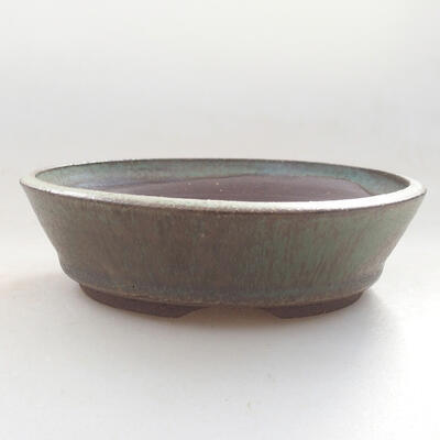 Ceramic bonsai bowl 9.5 x 9.5 x 2.5 cm, color green - 1