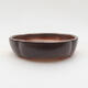 Ceramic bonsai bowl 10 x 10 x 2.5 cm, brown color - 1/3