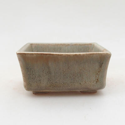 Ceramic bonsai bowl 6.5 x 6.5 x 3.5 cm, beige color - 1