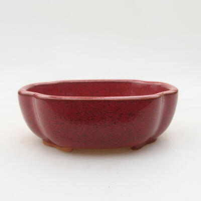 Ceramic bonsai bowl 9.5 x 8 x 3.5 cm, color red - 1