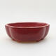 Ceramic bonsai bowl 9.5 x 8 x 3.5 cm, color red - 1/3