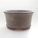 Ceramic bonsai bowl 8.5 x 8.5 x 4.5 cm, brown color - 1/3