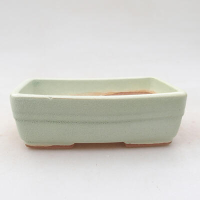 Ceramic bonsai bowl 9.5 x 7 x 3 cm, color green - 1