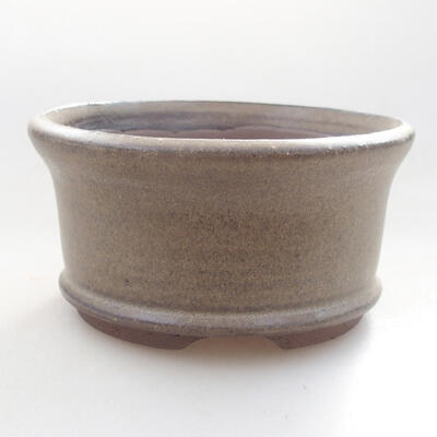 Ceramic bonsai bowl 9 x 9 x 4.5 cm, brown color - 1