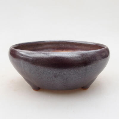 Ceramic bonsai bowl 10.5 x 10.5 x 4.5 cm, metal color - 1