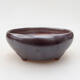 Ceramic bonsai bowl 10.5 x 10.5 x 4.5 cm, metal color - 1/3