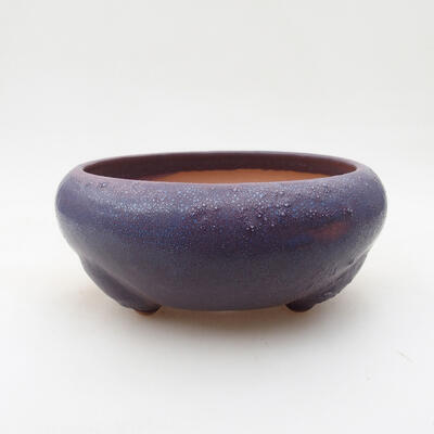 Ceramic bonsai bowl 14 x 14 x 6.5 cm, color purple - 1
