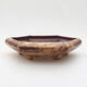Ceramic bonsai bowl 15 x 16.5 x 4 cm, color yellow-brown - 1/3