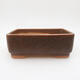 Ceramic bonsai bowl 14.5 x 11 x 5.5 cm, brown color - 1/3