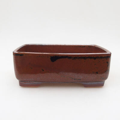 Ceramic bonsai bowl 14.5 x 11 x 5.5 cm, color black-brown - 1