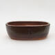 Ceramic bonsai bowl 12 x 8.5 x 4 cm, brown color - 1/3