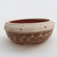 Ceramic bonsai bowl 14 x 14 x 6 cm, beige color - 1/4