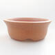 Ceramic bonsai bowl 9.5 x 9.5 x 3.5 cm, brown color - 1/3