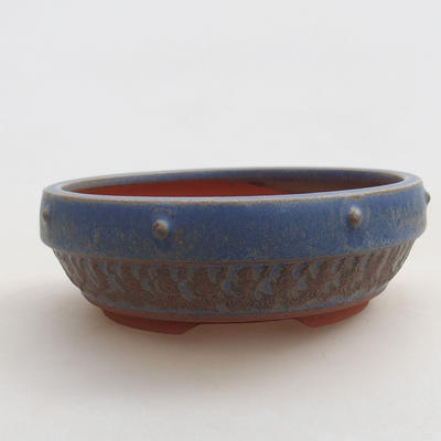 Ceramic bonsai bowl 15 x 15 x 5 cm, color blue - 1
