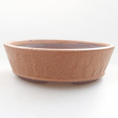 Ceramic bonsai bowl 10.5 x 10.5 x 3 cm, brown color - 1
