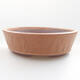 Ceramic bonsai bowl 10.5 x 10.5 x 3 cm, brown color - 1/3